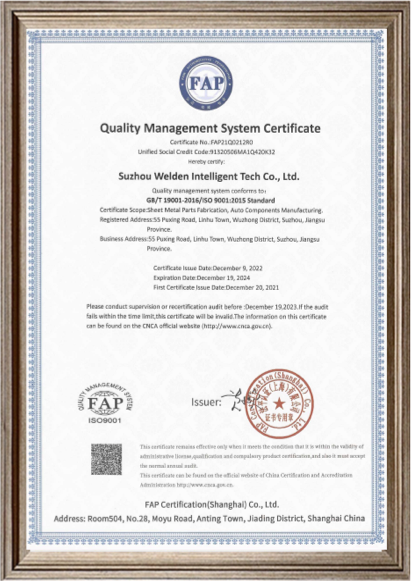 Proveedor certificado para piezas metálicas 8