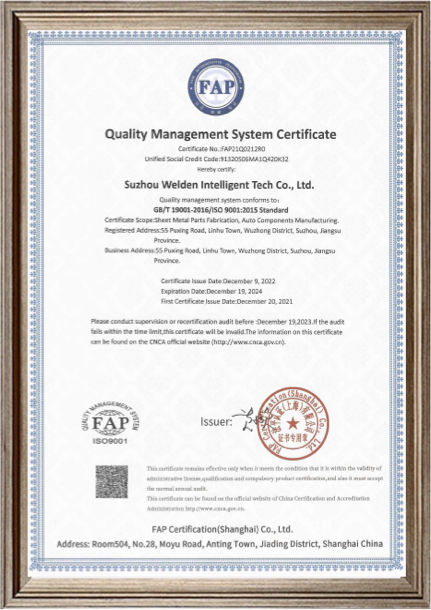 Proveedor certificado para piezas metálicas 5